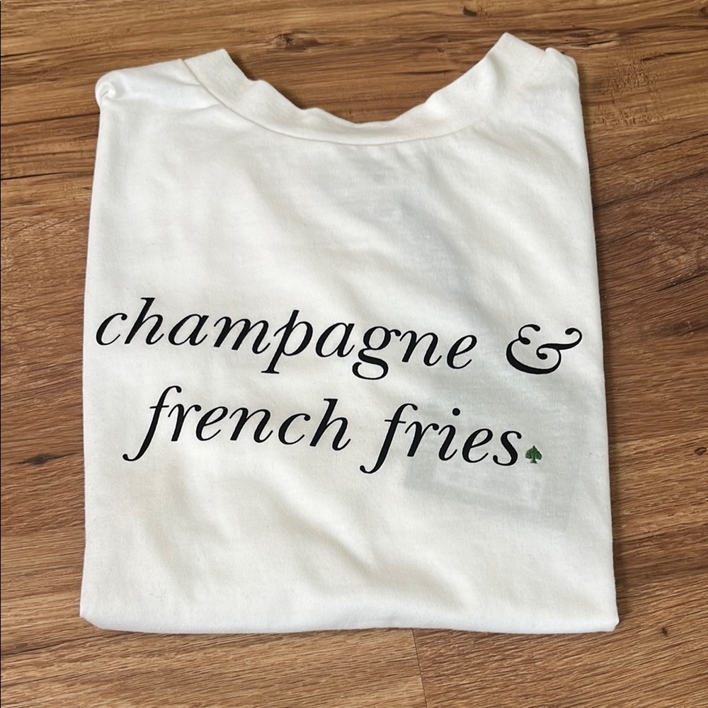 Kate Spade x Target champagne & french fries short sleeve T, size XS (oversized)